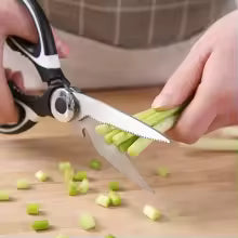 Multifunctional Kitchen Scissors Black | Sharp Stainless Steel Poultry Shears for Chicken, Duck, Fish & Meat Cutting | Heavy Duty Kitchen Tool