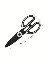 Multifunctional Kitchen Scissors Black | Sharp Stainless Steel Poultry Shears for Chicken, Duck, Fish & Meat Cutting | Heavy Duty Kitchen Tool