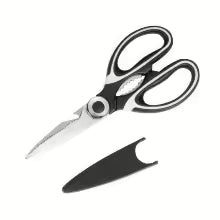 Multifunctional Kitchen Scissors Black | Sharp Stainless Steel Poultry Shears for Chicken, Duck, Fish & Meat Cutting | Heavy Duty Kitchen Tool